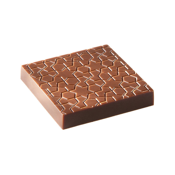 Chocolate World Caraque Sherazade polycarbonate chocolate mold 1775CW with 8 cavities, professional Belgian confectionery mold for bonbons and pralines, clear polycarbonate caraque sherazade chocolate mould 1775CW