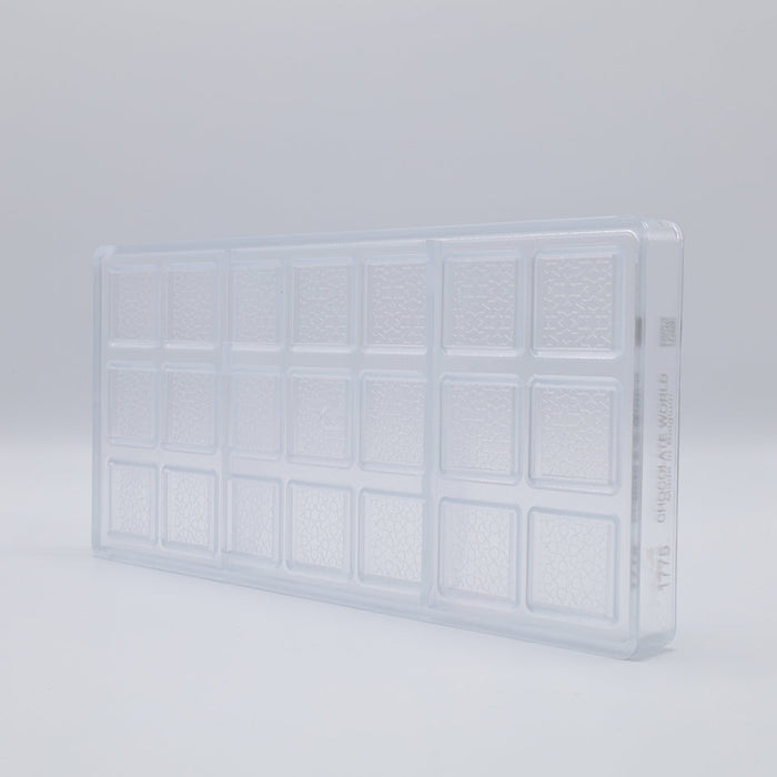 Chocolate World Caraque Sherazade Polycarbonate Chocolate Mold – ~3.15 x 1.97 x 0.20 in, 8 Cavities