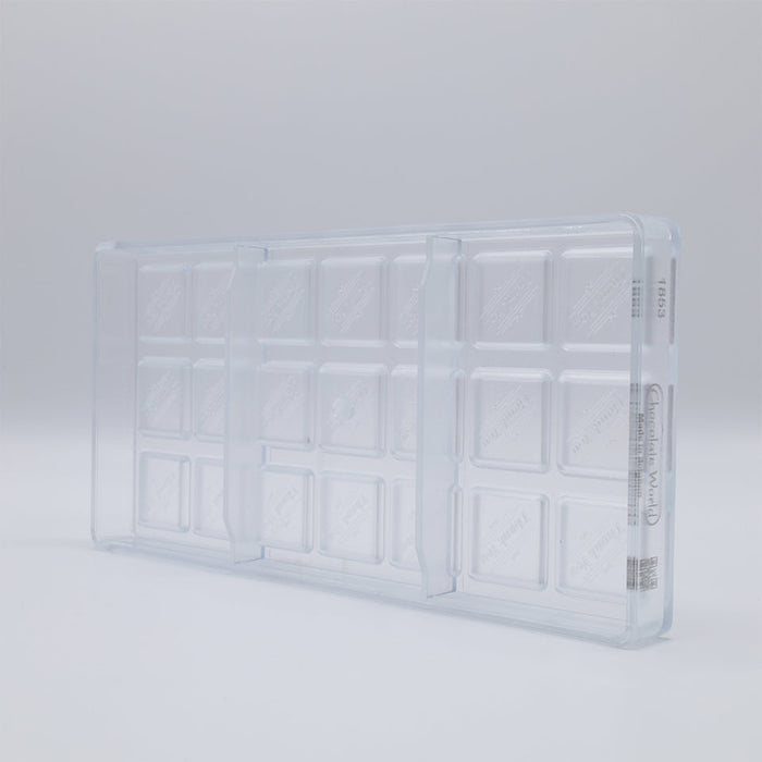 Chocolate World Caraque 'Thank You' Polycarbonate Chocolate Mold – ~1.12 x 1.12 x 0.20 in, 21 Cavities