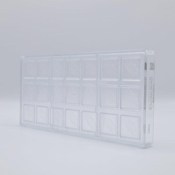 Chocolate World Caraque 'Thank You' Polycarbonate Chocolate Mold – ~1.12 x 1.12 x 0.20 in, 21 Cavities