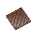 Chocolate World Caraque with Lines polycarbonate chocolate mold 1980CW with 18 cavities, professional Belgian confectionery mold for bonbons and pralines, clear polycarbonate caraque with lines chocolate mould 1980CW