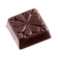 Chocolate World Carré Clover polycarbonate chocolate mold 1355CW with 24 cavities, professional Belgian confectionery mold for bonbons and pralines, clear polycarbonate carré clover chocolate mould 1355CW