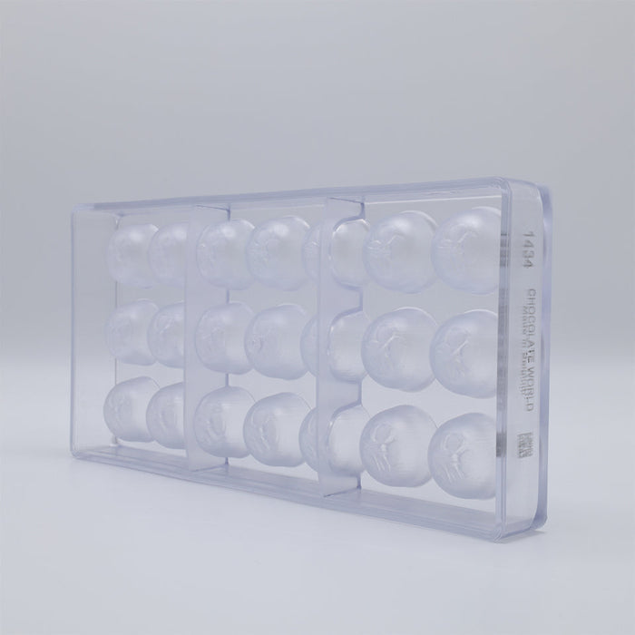 Chocolate World Cherry Polycarbonate Chocolate Mold – 1.18 in diameter x 0.87 in, 21 Cavities