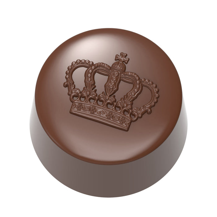Chocolate World Chocolate Crown polycarbonate chocolate mold 1884CW with 21 cavities, professional Belgian confectionery mold for bonbons and pralines, clear polycarbonate chocolate crown chocolate mould 1884CW