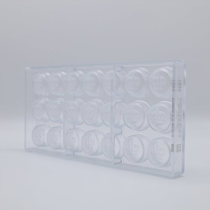Chocolate World Chocolate Crown Polycarbonate Chocolate Mold – ~1.38 x 0.98 x 0.79 in, 21 Cavities