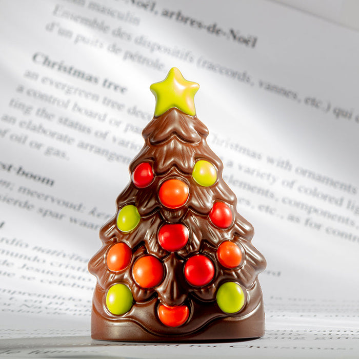 Chocolate World Christmas Tree Polycarbonate Chocolate Mold – 3.54 x 2.32 x 0.96 in, 4 Cavities