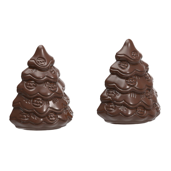 Chocolate World Christmas Tree Polycarbonate Chocolate Mold – 3.54 x 2.36 x 0.47 in, 4 Cavities