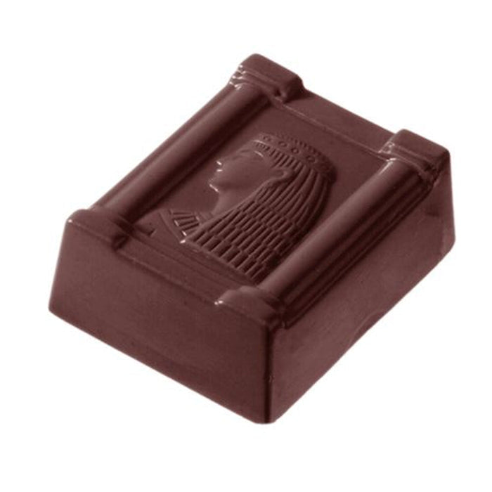 Chocolate World Cleopatra polycarbonate chocolate mold 1108CW with 24 cavities, professional Belgian confectionery mold for bonbons and pralines, clear polycarbonate cleopatra chocolate mould 1108CW