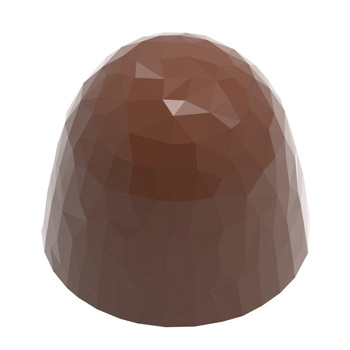 Chocolate World Cone Facet polycarbonate chocolate mold 12056CW with 21 cavities, professional Belgian confectionery mold for bonbons and pralines, clear polycarbonate cone facet chocolate mould 12056CW