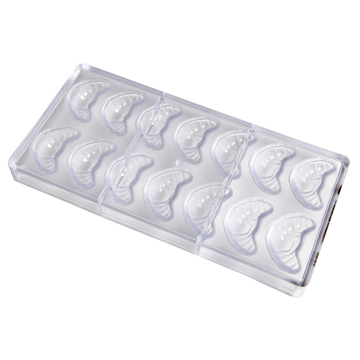 Chocolate World Croissant Polycarbonate Chocolate Mold – ~1.97 x 0.98 x 0.59 in, 12 Cavities
