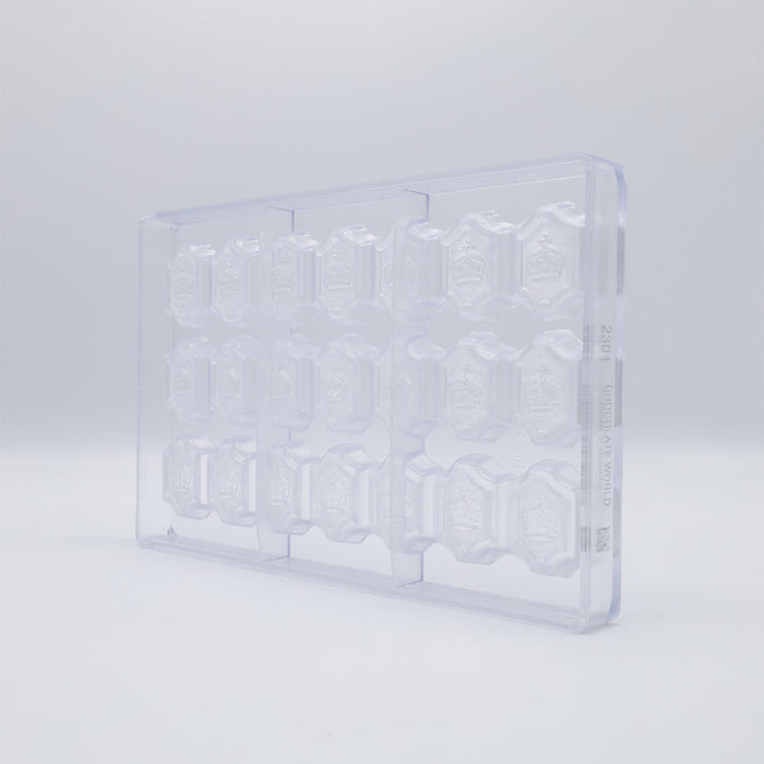 Chocolate World Crown Polycarbonate Chocolate Mold – ~1.18 x 1.18 x 0.71 in, 21 Cavities