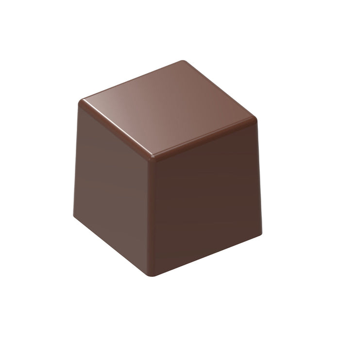Chocolate World Cube polycarbonate chocolate mold CF0232 with 24 cavities, professional Belgian confectionery mold for bonbons and pralines, clear polycarbonate cube chocolate mould CF0232