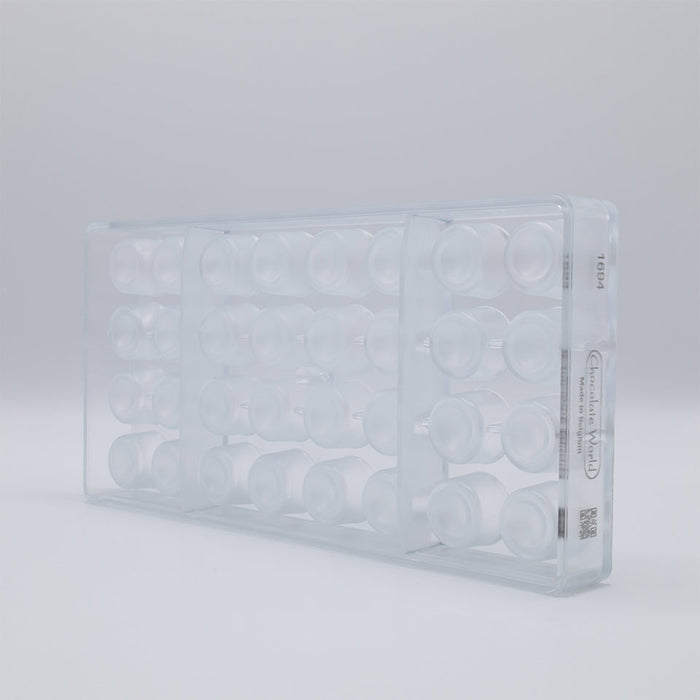 Chocolate World Cylinder Polycarbonate Chocolate Mold – 0.89 in diameter x 0.79 in, 24 Cavities