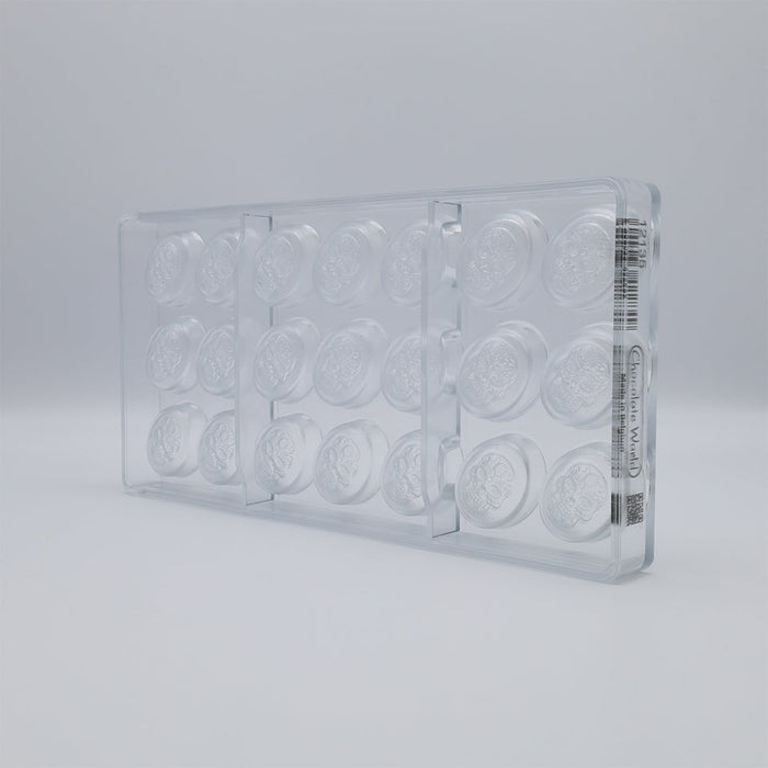 Chocolate World Día de los Muertos Polycarbonate Chocolate Mold – 1.38 x 1.02 x 0.59 in, 21 Cavities