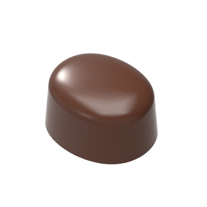 Chocolate World Dome Oval polycarbonate chocolate mold CF0252 with 18 cavities, professional Belgian confectionery mold for bonbons and pralines, clear polycarbonate dome oval chocolate mould CF0252