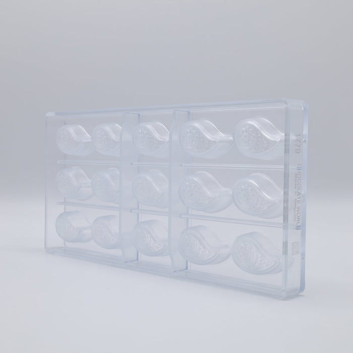 Chocolate World Drop Sherazade Polycarbonate Chocolate Mold – 1.52 x 0.89 x 0.69 in, 18 Cavities