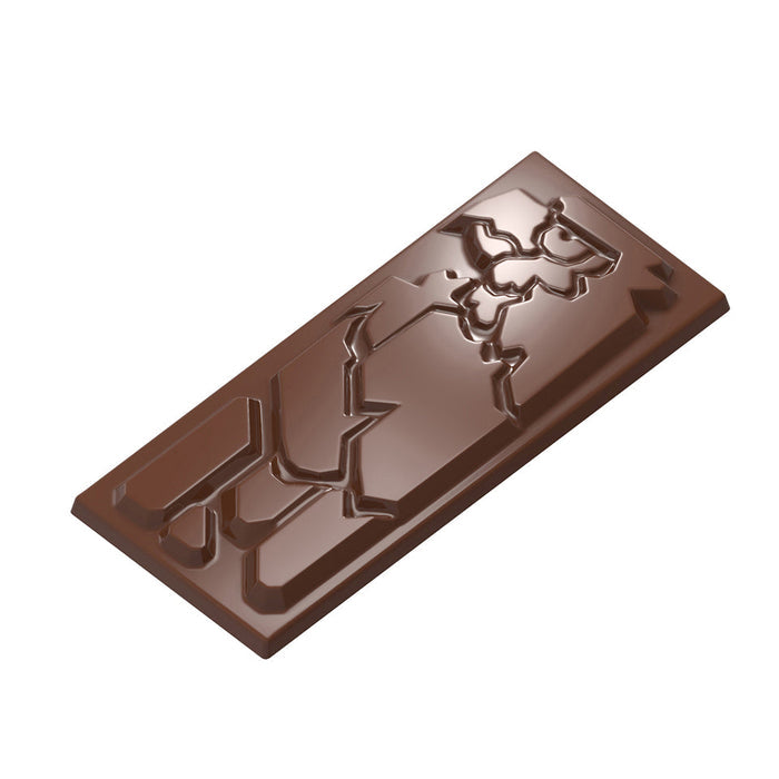 Chocolate World Eagle Tablet polycarbonate chocolate mold 12030CW with 4 cavities, professional Belgian eagle-embossed chocolate bar mold for confectionery, clear polycarbonate eagle tablet chocolate mould 12030CW