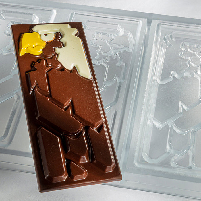 Chocolate World Eagle Tablet Polycarbonate Chocolate Mold – 4.61 x 1.93 x 0.31 in, 4 Cavities