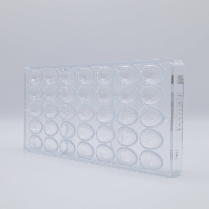 Chocolate World Egg Facet 29mm Polycarbonate Chocolate Mold – 1.14 x 0.77 x 0.55 in, 32 Cavities
