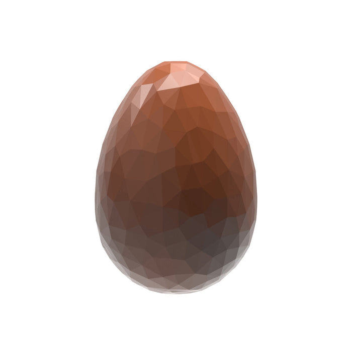 Chocolate World Egg Facet 33mm polycarbonate chocolate mold 1891CW with 21 cavities (3x7 layout), professional Belgian faceted Easter egg mold, clear polycarbonate egg facet chocolate mould 1891CW