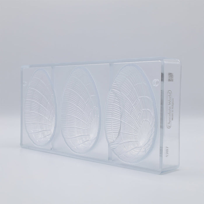 Chocolate World Egg Shell 118mm Polycarbonate Chocolate Mold – Double Mold, 3 Cavities