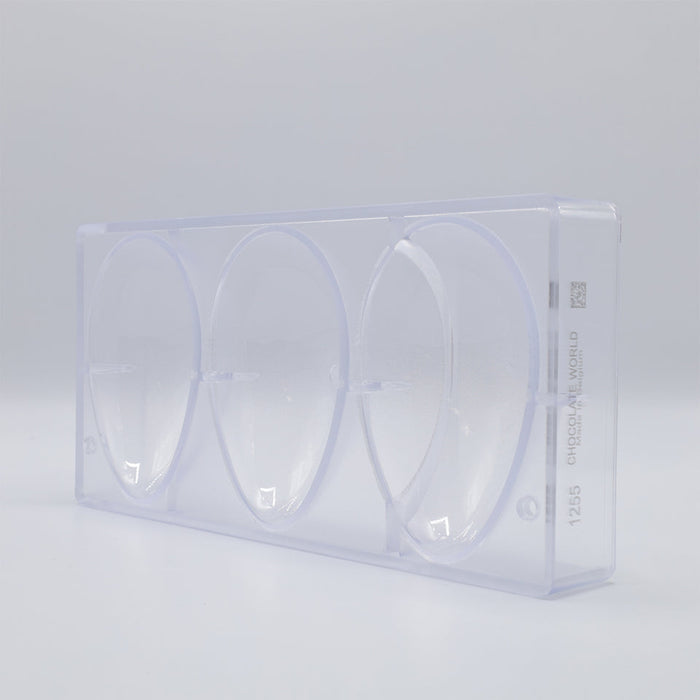 Chocolate World Egg Smooth 118mm Polycarbonate Chocolate Mold – 4.65 x 3.03 x 1.57 in, 3 Cavities