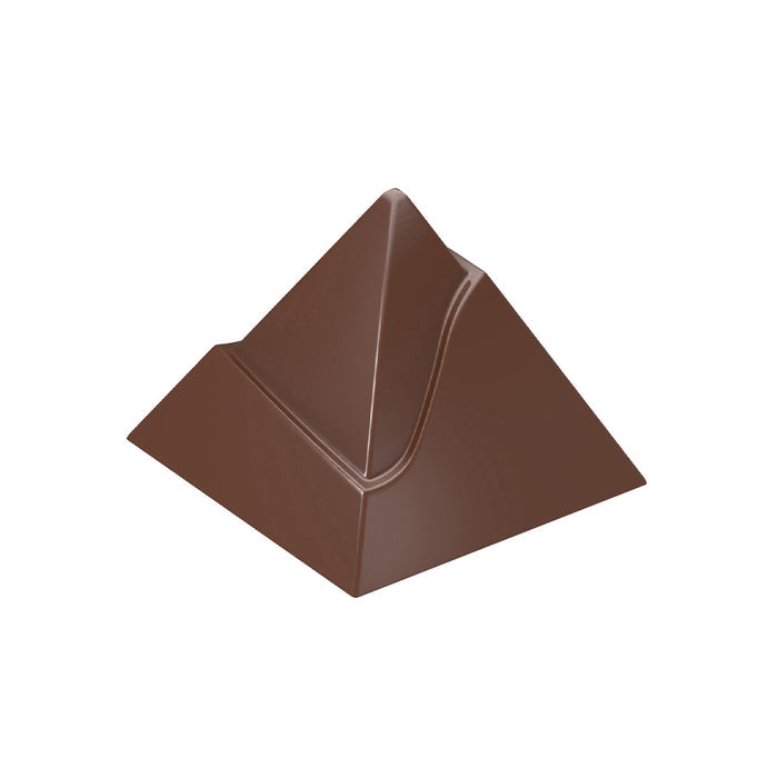 Chocolate World Egyptian Pyramid polycarbonate chocolate mold CF0214 with 32 cavities, professional Belgian confectionery mold for bonbons and pralines, clear polycarbonate egyptian pyramid chocolate mould CF0214