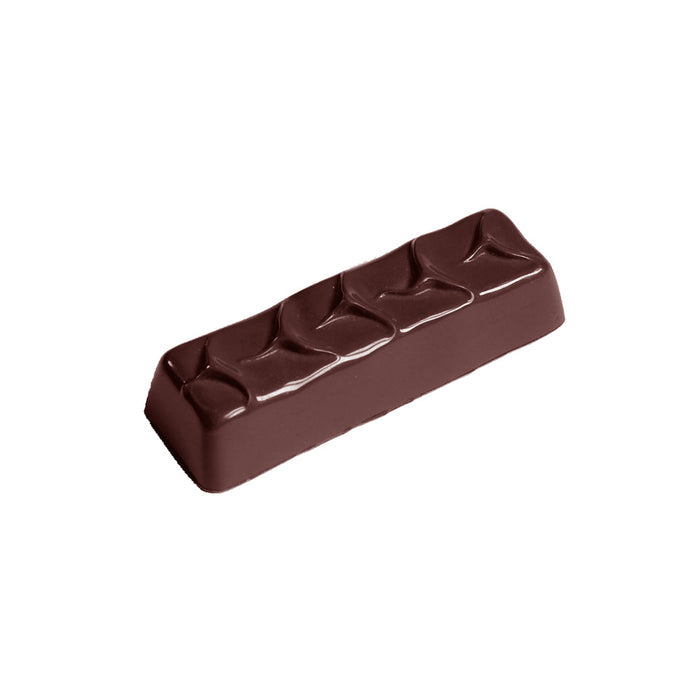 Chocolate World Enrobed Bar Medium polycarbonate chocolate mold 2363CW with 12 cavities, professional Belgian confectionery mold for bonbons and pralines, clear polycarbonate enrobed bar medium chocolate mould 2363CW