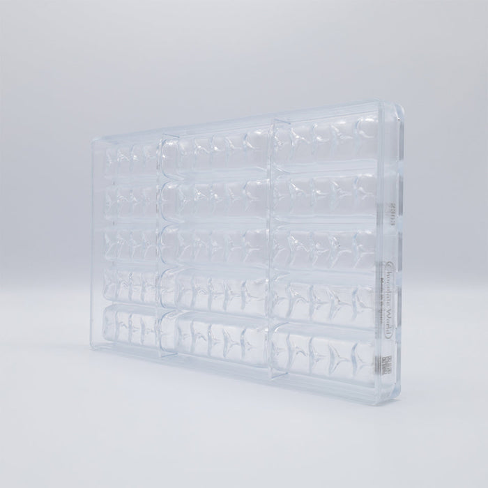 Chocolate World Enrobed Bar Medium Polycarbonate Chocolate Mold – ~2.95 x 0.98 x 0.59 in, 12 Cavities