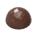 Chocolate World Half Sphere Facet 30mm polycarbonate chocolate mold 12024CW with 24 cavities, professional Belgian confectionery mold for bonbons and pralines, clear polycarbonate half sphere facet 30mm chocolate mould 12024CW