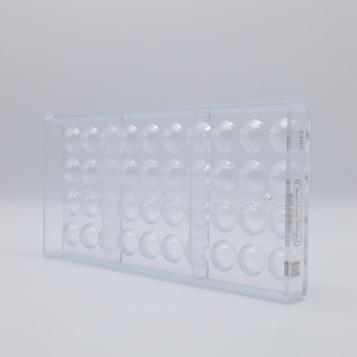 Chocolate World Half Sphere Ø20mm Polycarbonate Chocolate Mold – 0.79 in diameter x 0.39 in, 40 Cavities