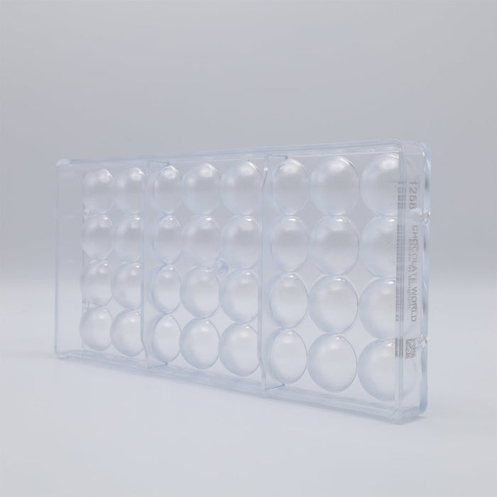 Chocolate World Half Sphere Ø27mm Polycarbonate Chocolate Mold – 1.06 in diameter x 0.53 in, 32 Cavities