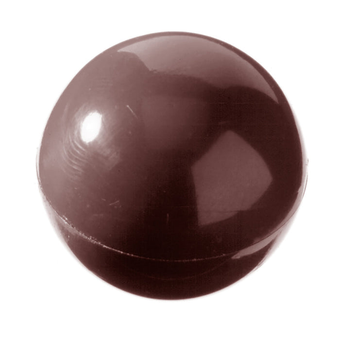 Chocolate World Half Sphere Ø30mm polycarbonate chocolate mold 1217CW with 24 cavities, professional Belgian confectionery mold for bonbons and pralines, clear polycarbonate half sphere ø30mm chocolate mould 1217CW