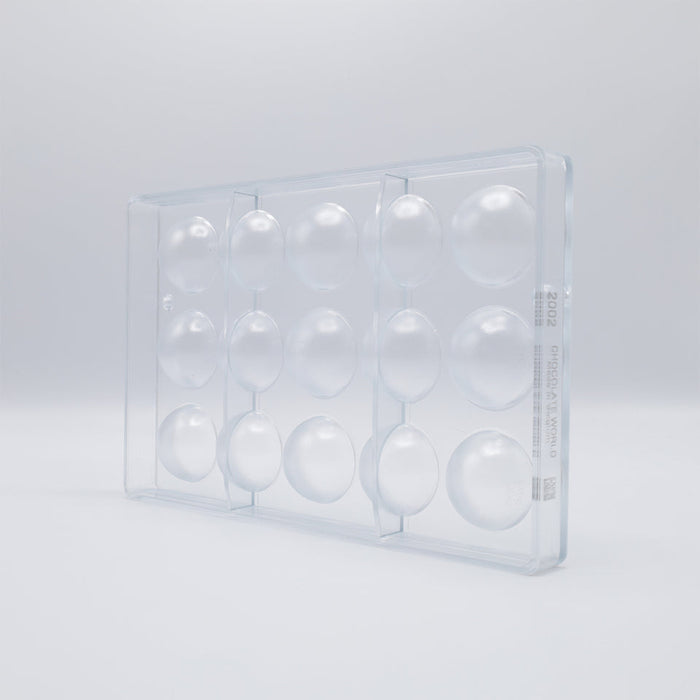 Chocolate World Half Sphere Ø38mm Polycarbonate Chocolate Mold – 1.50 in diameter x 0.75 in, 15 Cavities
