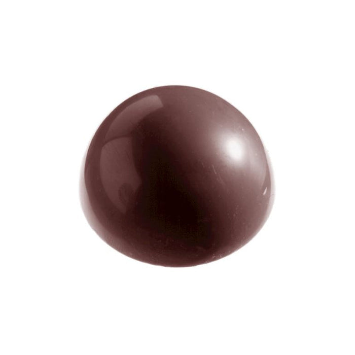 Chocolate World Half Sphere Ø50mm polycarbonate chocolate mold 2251CW with 12 cavities, professional Belgian confectionery mold for bonbons and pralines, clear polycarbonate half sphere ø50mm chocolate mould 2251CW