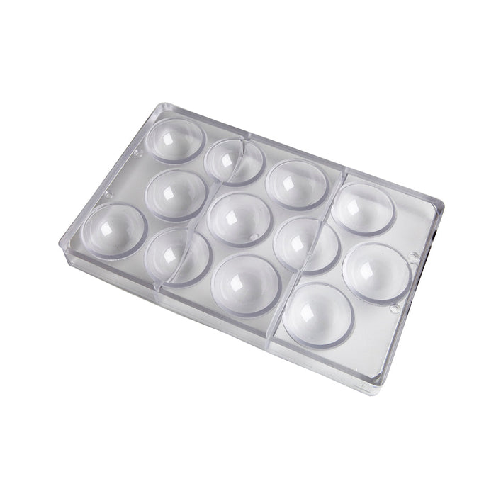 Chocolate World Half Sphere Ø50mm Polycarbonate Chocolate Mold – 1.97 in diameter x 0.98 in, 12 Cavities