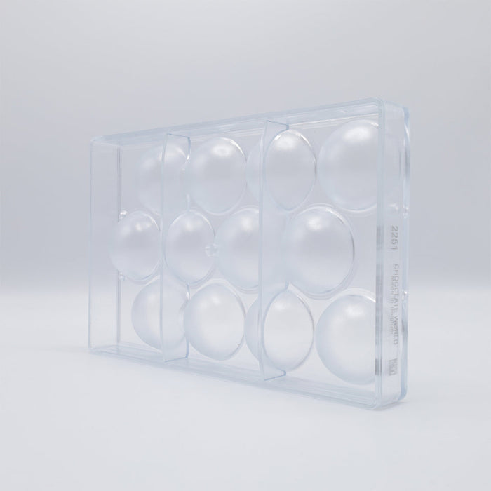 Chocolate World Half Sphere Ø50mm Polycarbonate Chocolate Mold – 1.97 in diameter x 0.98 in, 12 Cavities
