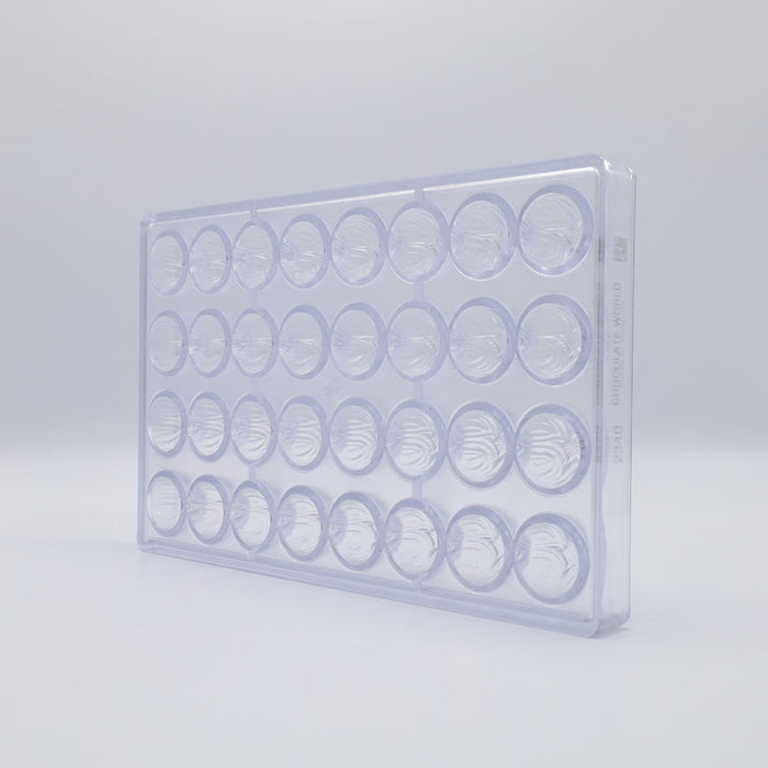 Chocolate World Hazelnut Polycarbonate Chocolate Mold – 1.10 in diameter x 0.71 in, 21 Cavities