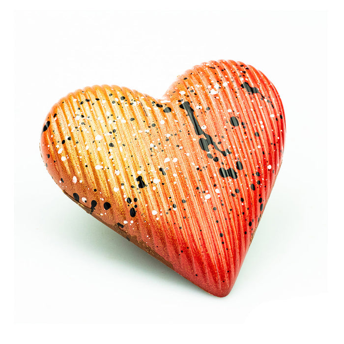 Chocolate World Heart Striped 118mm Polycarbonate Chocolate Mold – 4.65 x 4.33 x 1.77 in, 2 Cavities