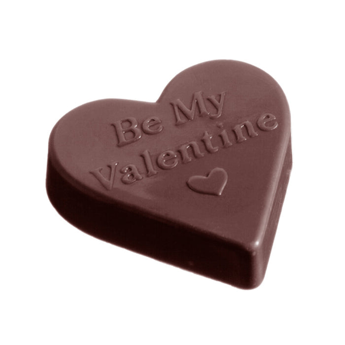Chocolate World Heart Valentine polycarbonate chocolate mold 1377CW with 4 cavities, professional Belgian confectionery mold for bonbons and pralines, clear polycarbonate heart valentine chocolate mould 1377CW