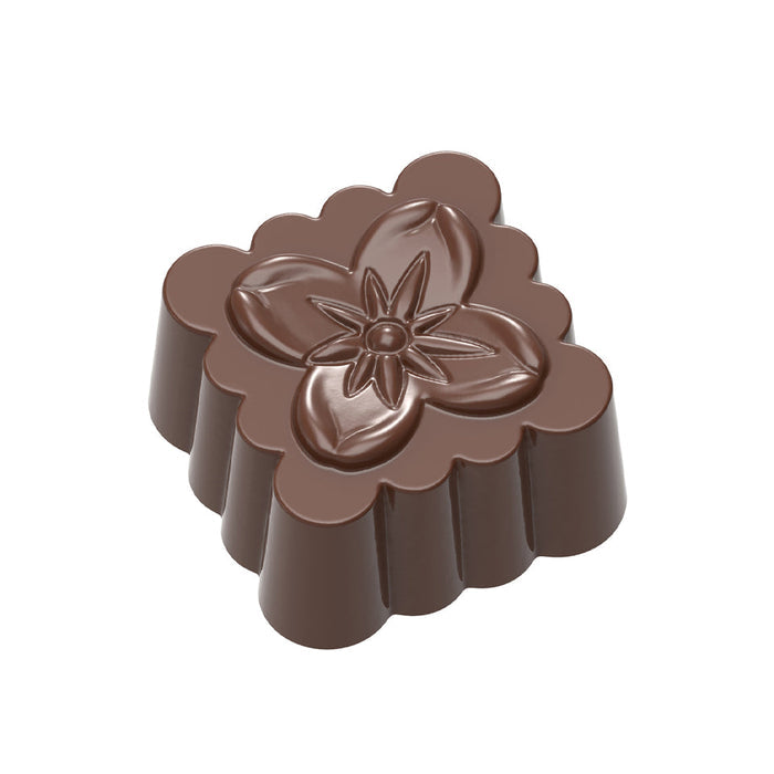 Chocolate World Jeffery Koo polycarbonate chocolate mold 1652CW with 21 cavities, professional Belgian confectionery mold for bonbons and pralines, clear polycarbonate jeffery koo chocolate mould 1652CW