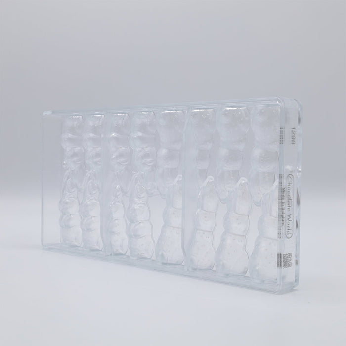 Chocolate World Laughing Hare Polycarbonate Chocolate Mold – Recto/Verso Double Mold, 8 Complete 3D Figures