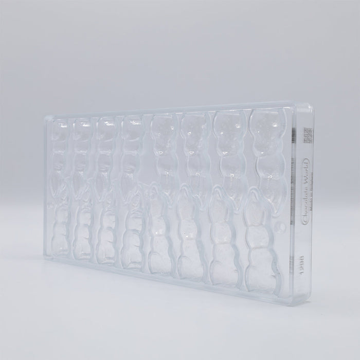 Chocolate World Laughing Hare Polycarbonate Chocolate Mold – Recto/Verso Double Mold, 8 Complete 3D Figures