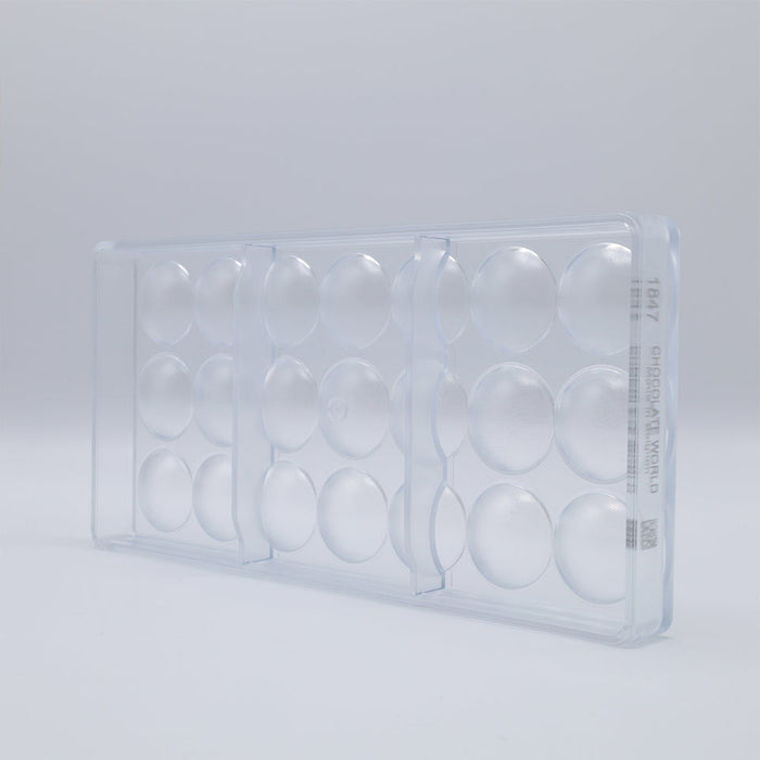 Chocolate World Lens Polycarbonate Chocolate Mold by Frank Haasnoot – ~1.57 x 0.98 x 0.47 in, 21 Cavities