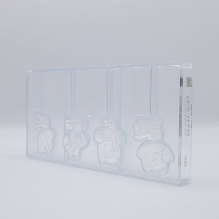 Chocolate World Lollipop Forest Animals Polycarbonate Chocolate Mold – 12 Cavities