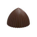 Chocolate World Melo Cake Pleated polycarbonate chocolate mold 1971CW with 24 cavities (3x8 layout), professional Belgian pleated dome bonbon mold, clear polycarbonate melo cake pleated mould 1971CW