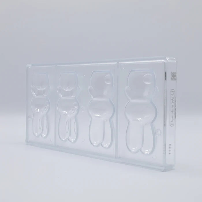 Chocolate World Modern Rabbit 99.5mm Polycarbonate Chocolate Mold – Book-Match Double Mold, 2 Cavities