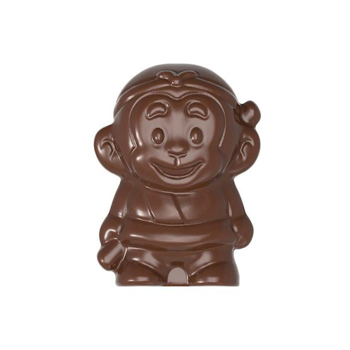 Chocolate World Monkey SunWuKong open praline polycarbonate mold 1856CW with 6 cavities (2x3 layout), professional Belgian Chinese New Year chocolate mold, clear polycarbonate Sun Wukong praline mould 1856CW
