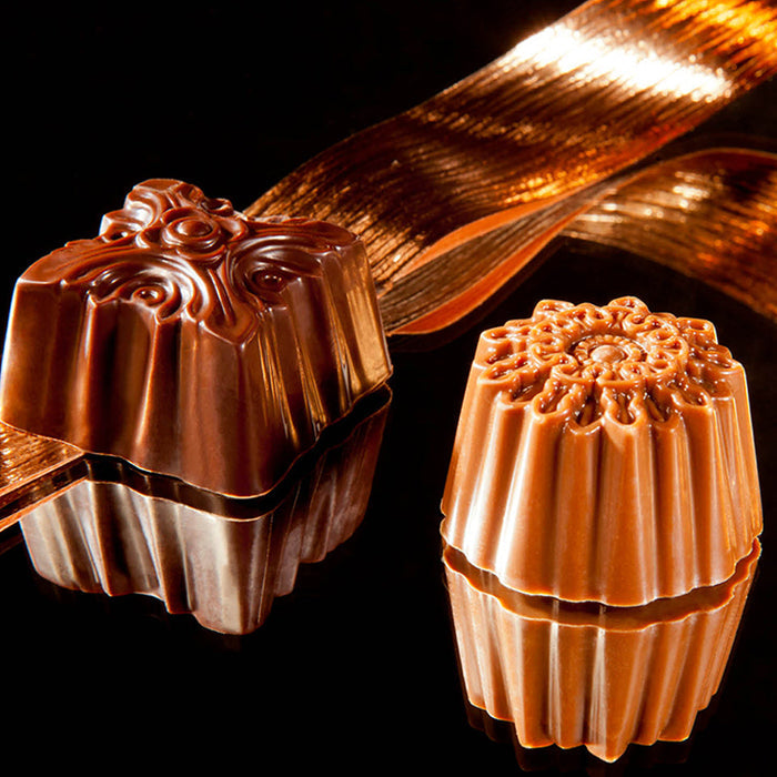 Chocolate World Ornament Square Polycarbonate Chocolate Mold – ~1.18 x 1.18 x 0.79 in, 21 Cavities