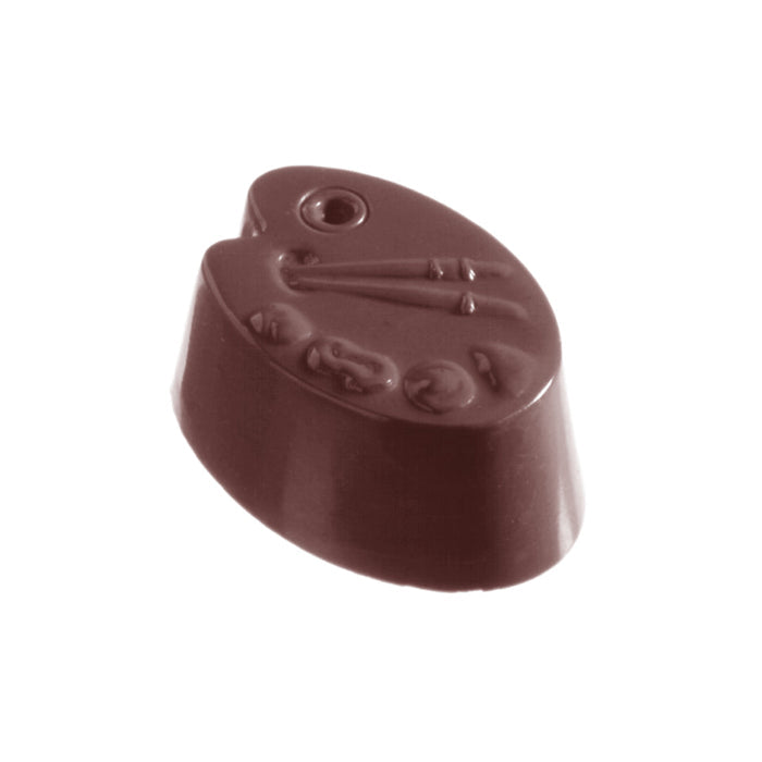 Chocolate World Palet polycarbonate chocolate mold 2219CW with 21 cavities, professional Belgian confectionery mold for bonbons and pralines, clear polycarbonate palet chocolate mould 2219CW